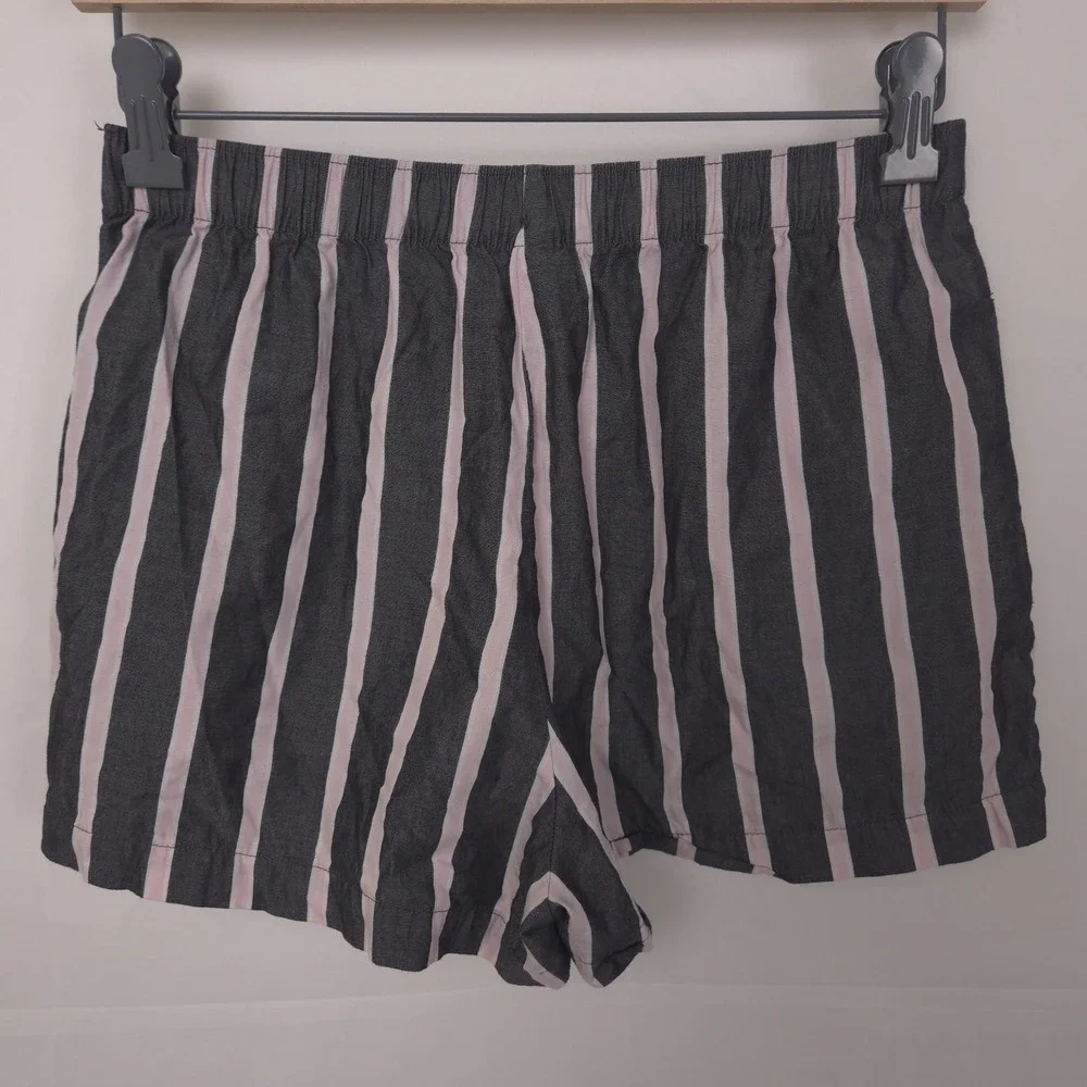 Victorias Secret Womens Striped Cotton Sleep Short XS Black‎ Pink Lounge